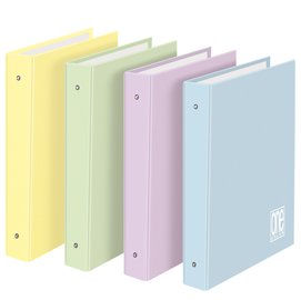 Raccoglitore One Color - A4 - 4 anelli tondi 30 mm - dorso 4 cm - colori assortiti pastello - Blasetti