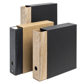 91622 Registratore con custodia Wood - 23 x 33 cm - dorso 8 cm - colori assortiti - Colorosa