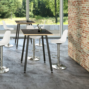 Tavolo alto Skinny Metal - 80 x 80 x 105 cm - nero/nero venato