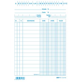 Schede dare/avere/saldo - 15 x 10