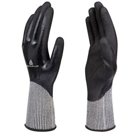Guanti antitaglio Venicut D04 - maglia deltanocut - palmo in doppio nitrile - taglia 10 - nero - Deltaplus