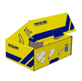 Scatola spedizioni Postal Box - XL - 48 x 30 x 21 cm - giallo/blu - Blasetti