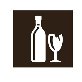 Etichetta adesiva raccolta differenziata - con icona "VETRO" - 120 x 130 mm - vinile - bianco opaco - Medial