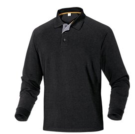 94207 Polo a maniche lunghe Turino - 100% cotone - taglia XXL - nero - Deltaplus