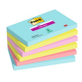 94375 Blocco Post-it Super Sticky - 655-6SS-COS - 76 x 127 mm - colori Cosmic - 90 fogli - Post-it - conf. 6 pezzi