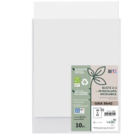 Buste a sacco Gaia - PP riciclato - 30 x 42 cm - buccia - trasparente - Sei rota - conf. 10 pezzi
