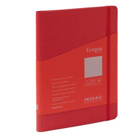 Taccuino Ecoqua Plus - con elastico - spiralato - A5 - 70 fogli - puntinato - lampone - Fabriano