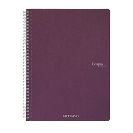 Maxiquaderno Ecoqua original - A4 - 90 gr - 5 mm - 70 fogli - vino - spiralato - Fabriano