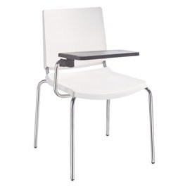 Seduta attesa Atenea ATT - con tavoletta scrittoio - senza braccioli - bianco - Unisit