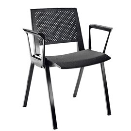 96582 Seduta attesa Kentra KEV - con braccioli fissi - nero - Unisit