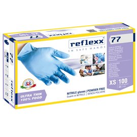 Guanti in nitrile R77 - tg XS - azzurro - Reflexx - conf. 100 pezzi