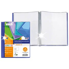 98991 Portalistini Asso TI - personalizzabile - PP liscio - 15 x 21 cm - 50 buste - blu - Sei Rota