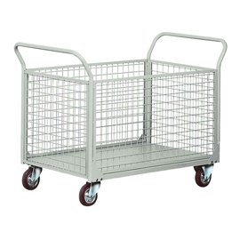99058 Carrello da lavoro - 4 sponde rete - laterali asportabili - 300 kg - grigio - Tecnotelai