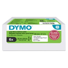 99557 Rotolo 140 etichette LW 2177564 - 25 x 54 mm - carta - removibile - bianco - Dymo - value pack 6 pezzi