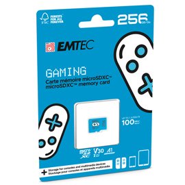 Emtec - mSD Gaming UHS-I U3 V30 A1 - Blu - 256GB - ECMSDM256GXCU3
