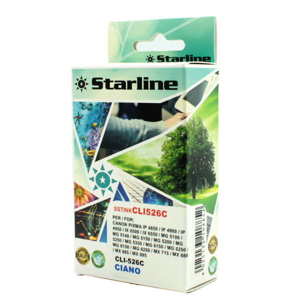 SSTINKCLI526C Starline - Cartuccia ink - per Canon - Ciano - CLI526 C - 9ml