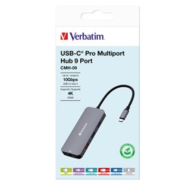 VERB32152 Verbatim - USB-C Pro Multiport Hub 9 Port - 32152