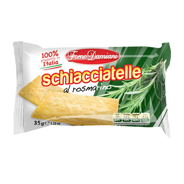 100205 Schiacciatella al rosmarino - monoporzione 35 gr - Forno Damiani - conf. 50 pezzi