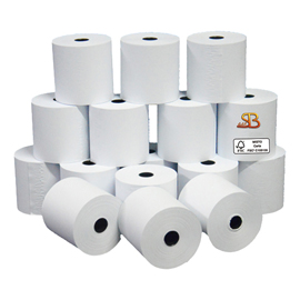 Rotolo per calcolatrice - 60 mm x 28 m - 55 gr - diametro esterno 58 mm - anima 12 mm - carta neutra - Sabacart - blister 10 pezzi