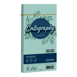 Busta Calligraphy Remake - 110 x 220 mm - 120 gr - acquamarina - Favini - conf. 25 pezzi