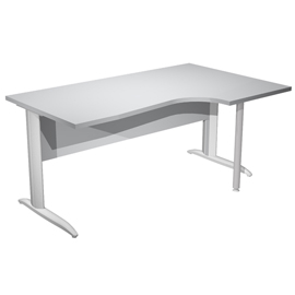 Scrivania Compact Destro Easy - 160 x 60/80/100 cm - Grigio/grigio alluminio