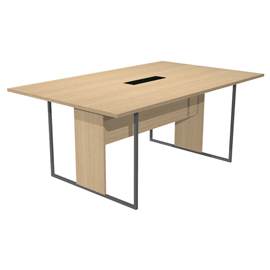 Tavolo riunione Essence - 120 x 110 cm - Rovere - Gamba antracite opaco