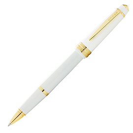 Penna roller Bailey Light - punta F - fusto bianco/oro - Cross