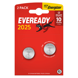 Micropila Eveready Lithium CR2025 - 3V - a pastiglia - litio - Energizer - blister 2 pezzi