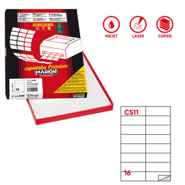 Etichette adesive C/511 - in carta - permanenti - 105 x 37