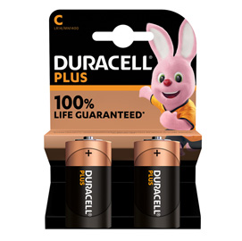 Pila mezzatorcia - C - LR14 - MN1400 - Plus - alcalina - Duracell - blister 2 pezzi