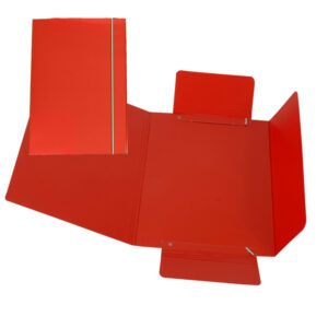 Cartella 3 lembi con elastico - A5 - dorso variabile - cartone plastificato - rosso - Cartotecnica del Garda