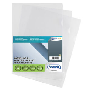 Cartellina a L Pratic - 22 x 30 cm - PP - liscio pesante - Favorit - conf. 50 pezzi