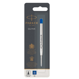 Refill sfera Quink standard - punta large - metallo - blu - Parker