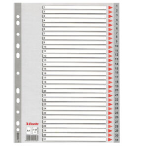 Separatore numerico 1/31 - PP - A4 - grigio - Esselte