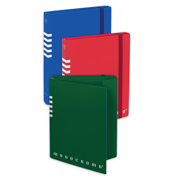 51309 Cartella progetto Monocromo - con elastico - dorso 3 cm - colori assortiti - Pigna