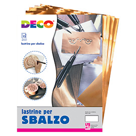 Lastre alluminio/rame - 20 x 30 cm - Deco - conf.12 pezzi