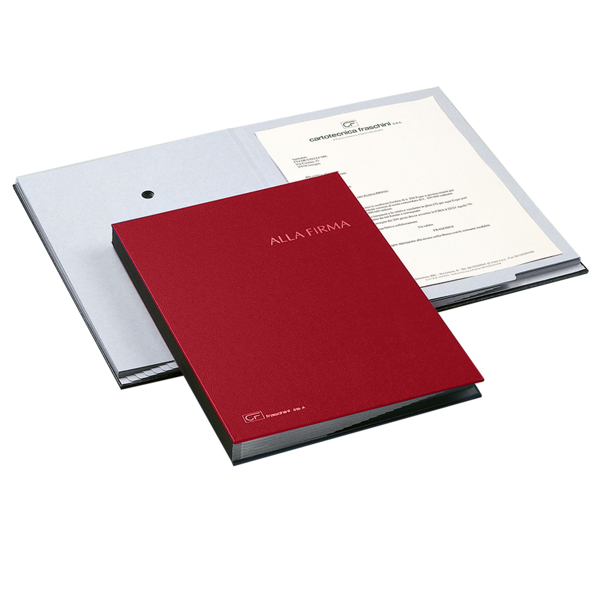 56602 Libro firma - 18 intercalari - 24x34 cm - rosso - Fraschini