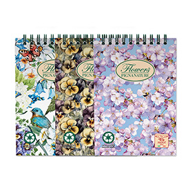 Blocco Nature Flowers - spiralato sul lato corto - A6 - 50 fogli - 80 gr - 5mm - Pigna