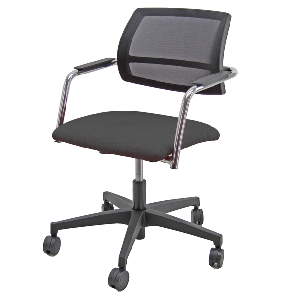 86712 Poltroncina visitatore Lithium LTGN - con braccioli inclusi - nero - Unisit