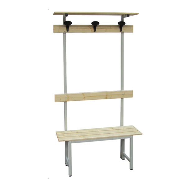 Panca spogliatoio - con alzata - 3 posti - 100 x 40 x 185 cm - legno - Fasma