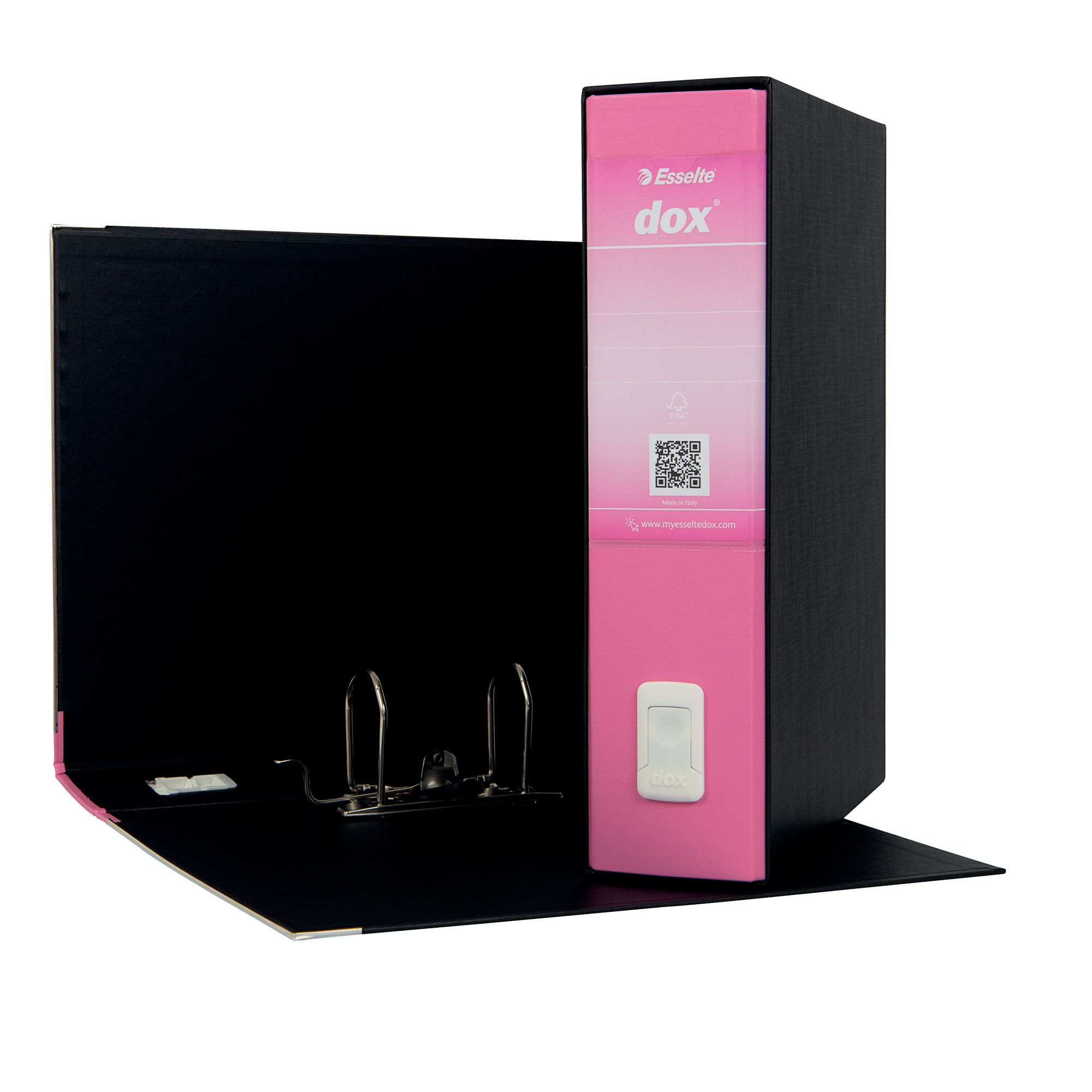 Registratore Dox 2 - dorso 8 cm - protocollo 23 x 34 cm - rosa - Esselte Dox