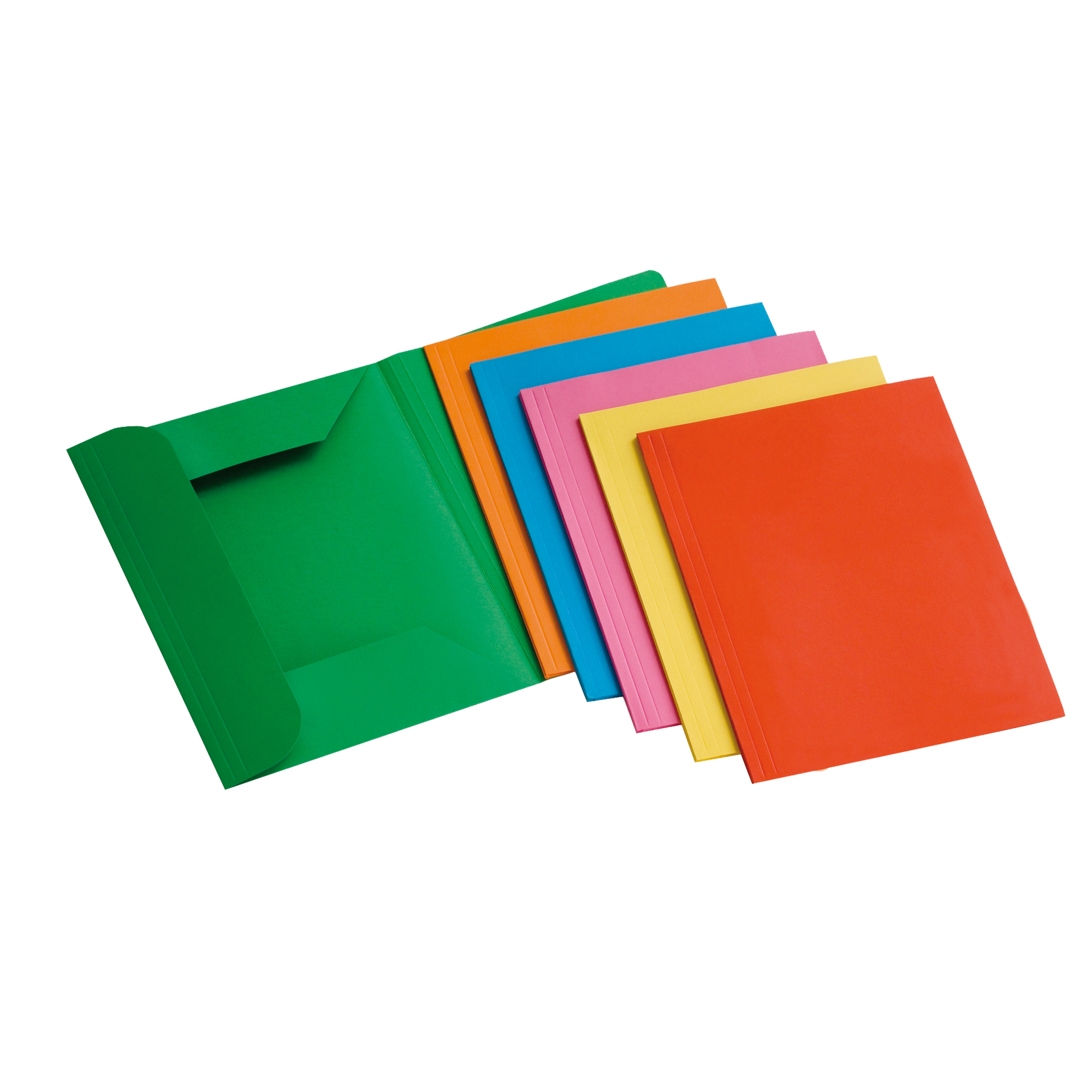 56624 Cartelline 3 lembi - 200 gr - 25x33 cm - mix 6 colori - Brefiocart - conf. 12 pezzi