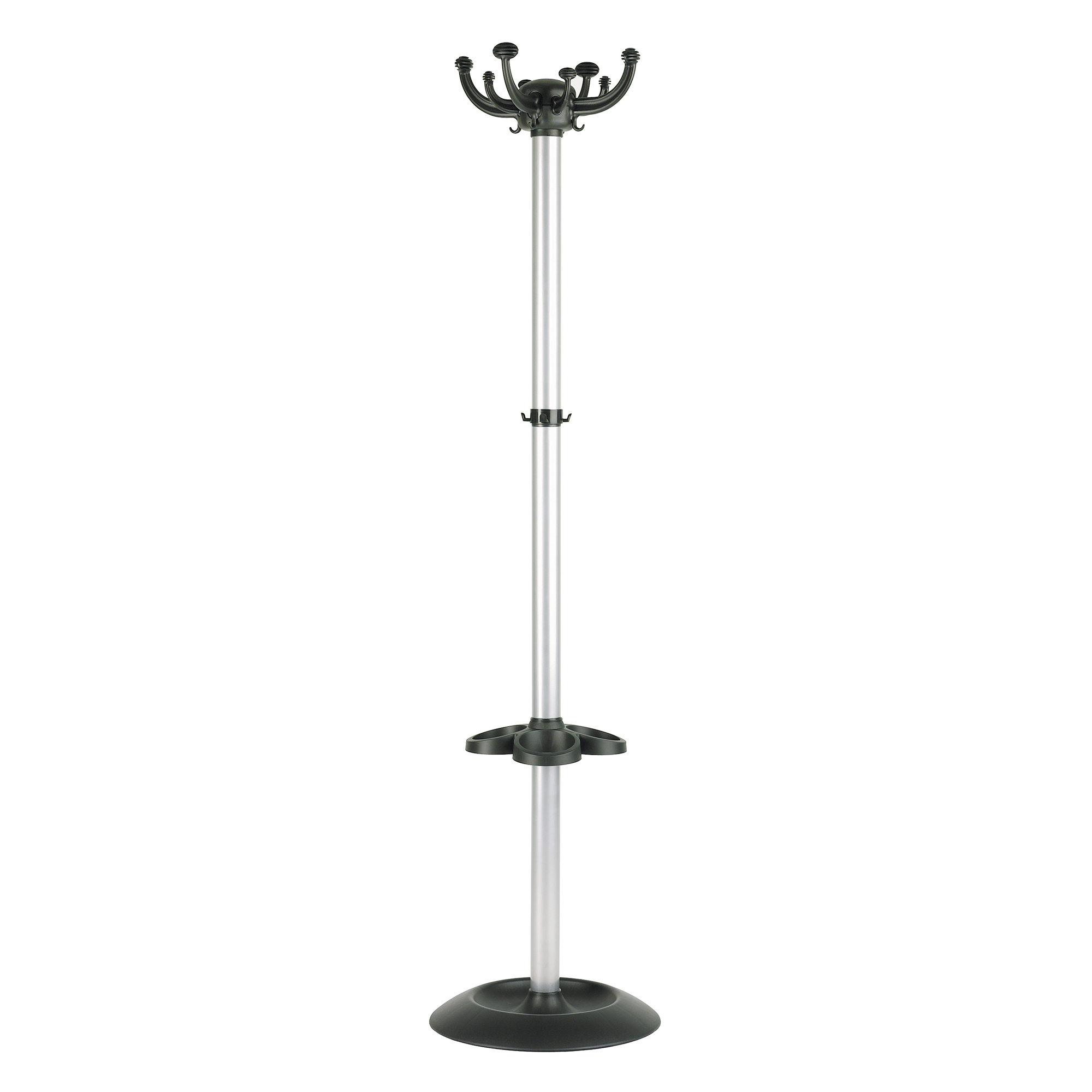 58092 Appendiabiti Jolly - con portaombrelli - 8 posti - 168 x 40 cm - nero/grigio - Unisit