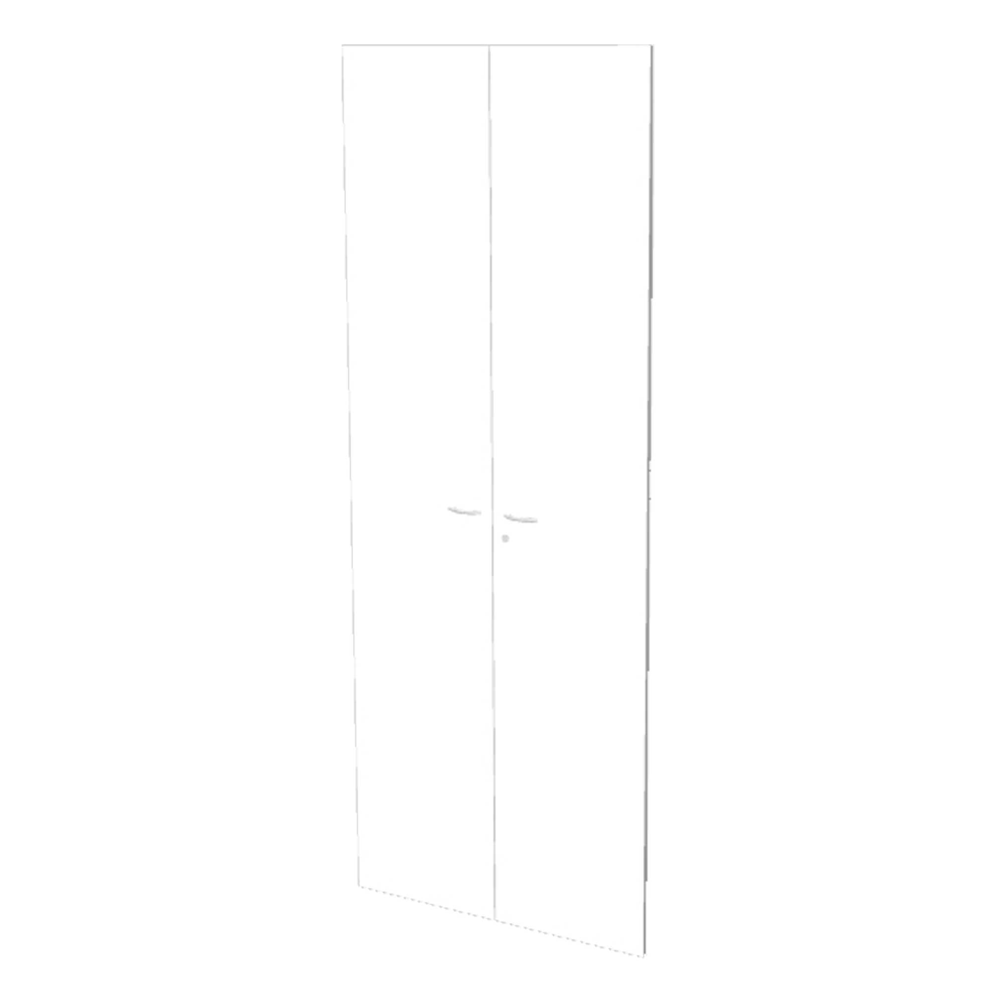 Coppia ante per libreria modulare - alta - 76 cm - melaminico - con serratura - bianco