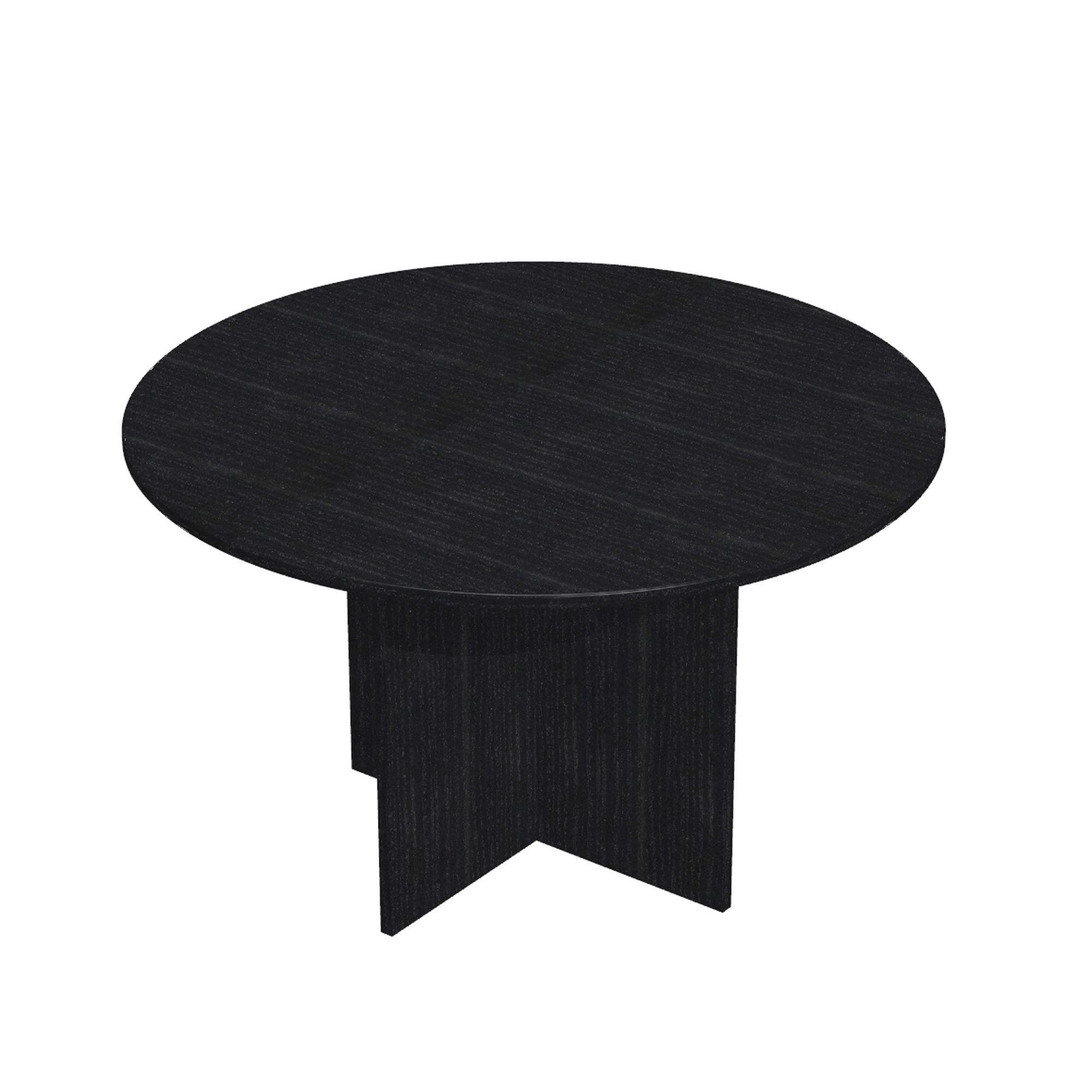 Tavolo riunione Easy - 4 posti - diametro 120 cm - altezza 72 cm - nero venato