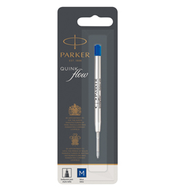 Refill sfera QuinkFlow - punta media - metallo - blu - Parker