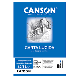63702 Blocco carta lucida - A4 - 10 fogli - 80gr - uso manuale - Canson