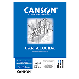 Blocco carta lucida - A3 - 10 fogli - 80gr - uso manuale - Canson