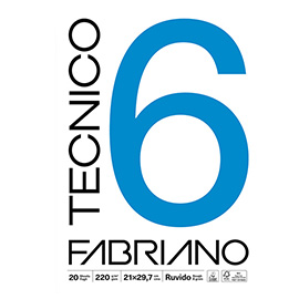 Blocco Tecnico 6 - 25 x 35 cm - 20 fogli - 220 gr - ruvido - Fabriano