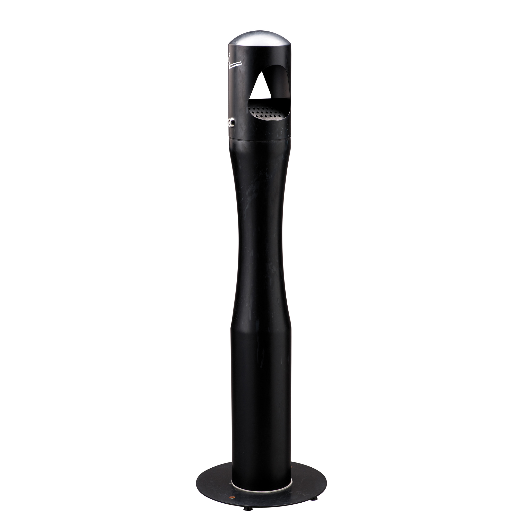 68298 Posacenere da terra - a colonna - diametro 13 cm - H 101 cm - base 29 cm - inox nero - Medial